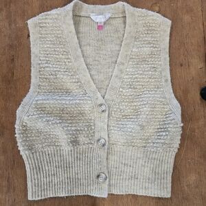 No Boundaries Cream V-Neck Sweater Vest